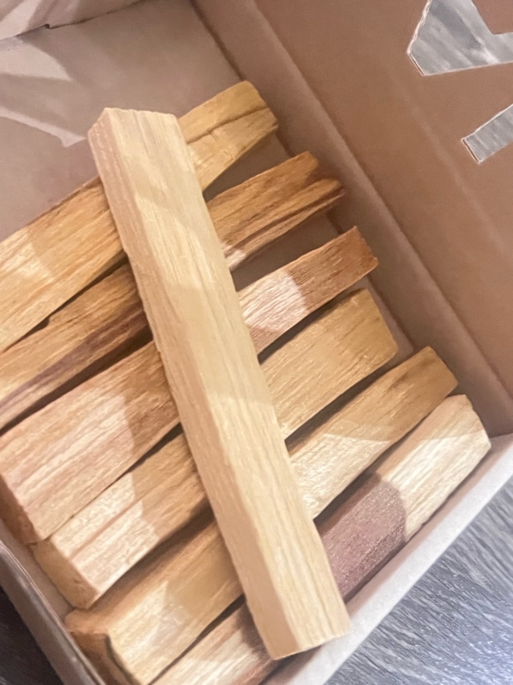 Natural Wood Cleansing Sticks - Light Honey Brown Palo Santo Premium Sticks  7 p